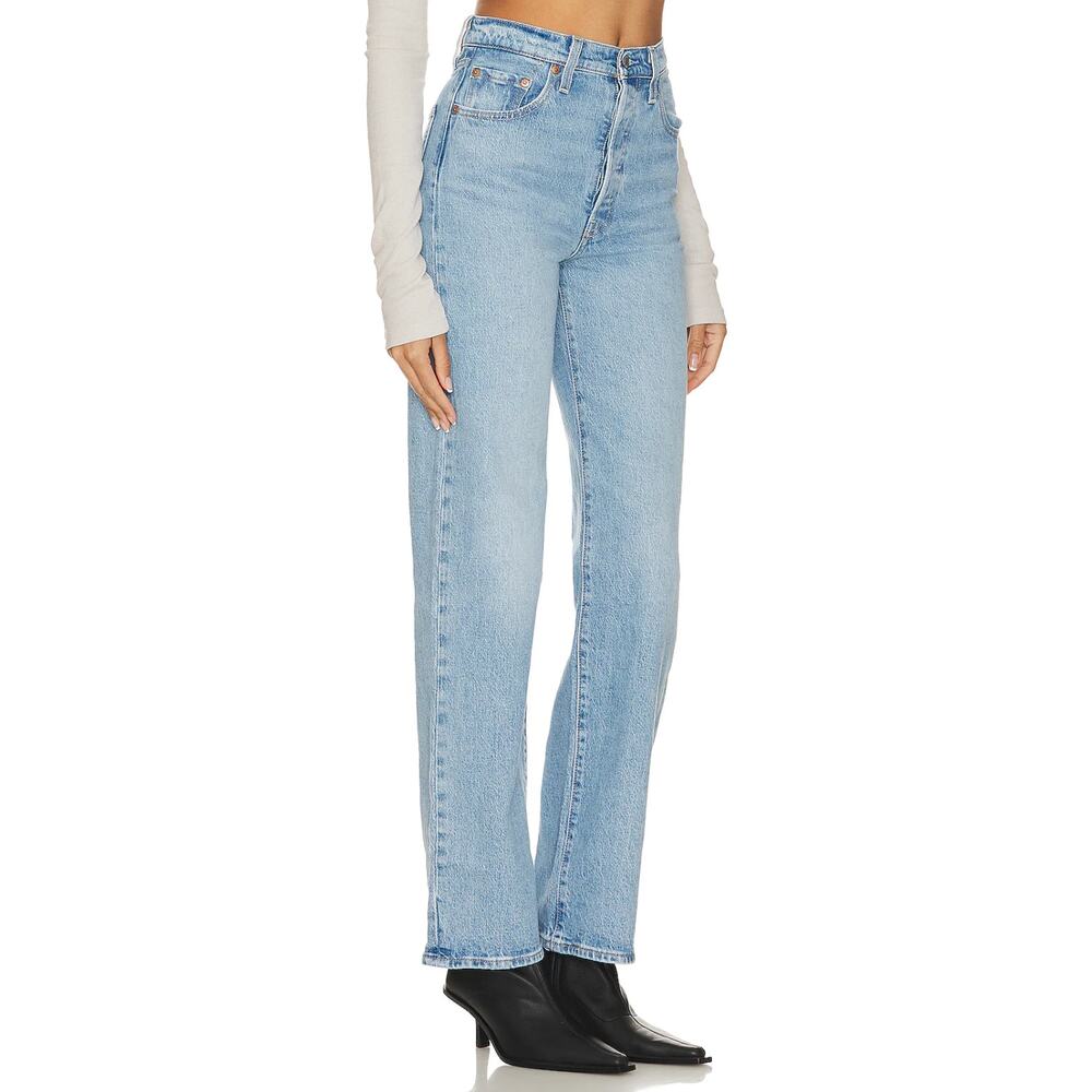 LEVI'S Womens Ribcage Straight Leg Jeans 28x32 Size 6 Light Wash 79078-0010 NWT - Picture 3 of 14